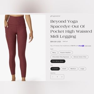 Beyond Yoga Spacedye Out Of Pocket High Waisted Midi Legging